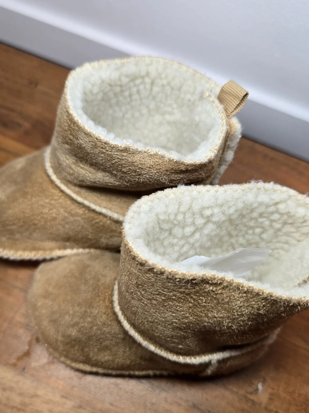 GAP Beige Faux-Suede Baby Booties 6-12M
